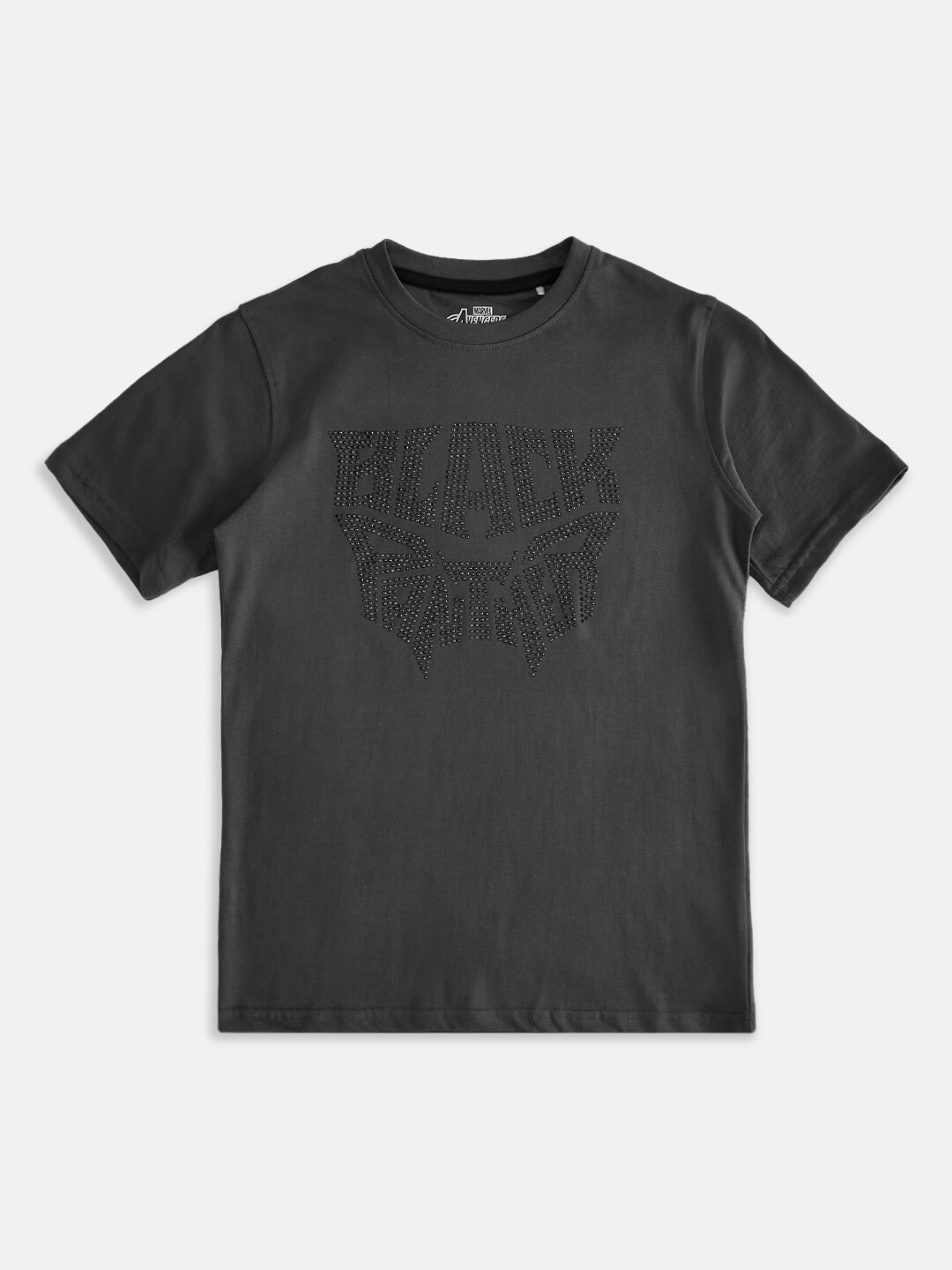 

Pantaloons Junior Boys Typography Printed Embellished Cotton T-shirt, Grey