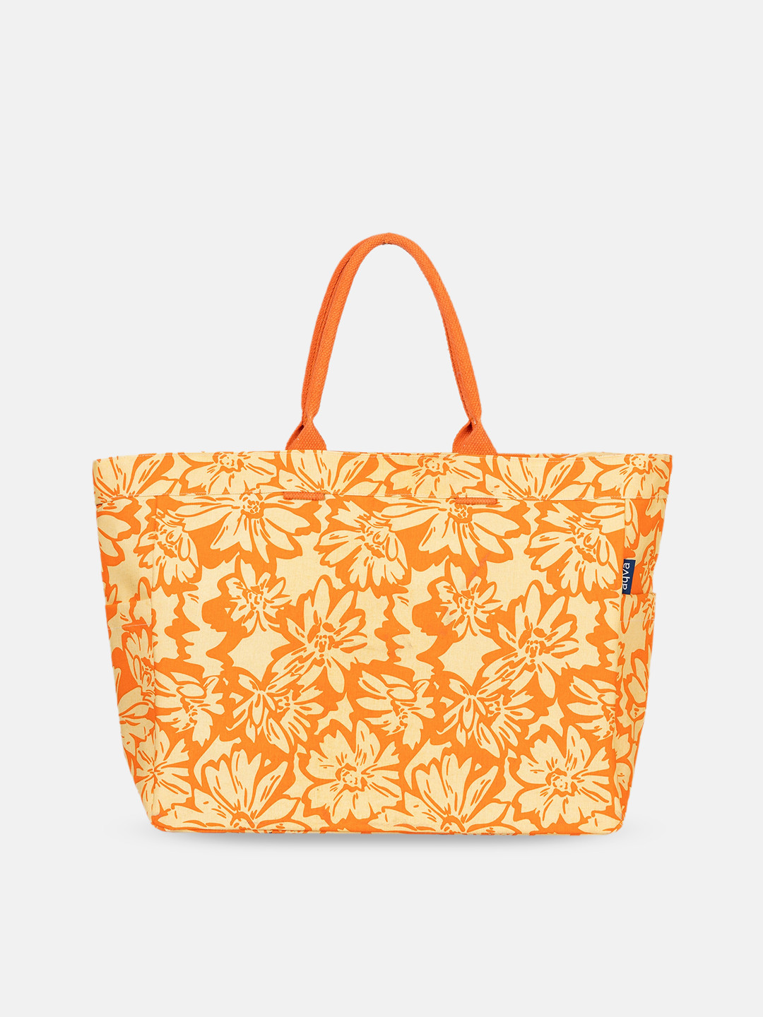 

AQVA Floral Textured Oversized Shopper Tote Bag, Orange