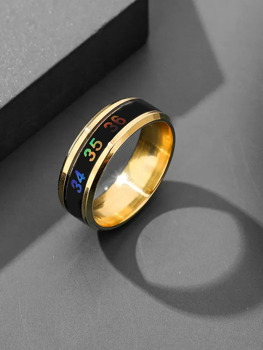 

KARISHMA KREATIONS Set Of 2 Stainless Steel Finger Ring, Black