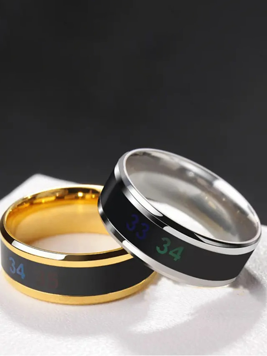 

KARISHMA KREATIONS Set Of 2 Silver-Plated & Gold-Plated Temperature Rings