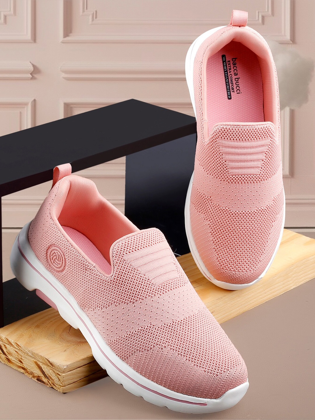 

bacca bucci Women NIMBUS Mesh Diabetic Friendly Walking Shoes, Peach