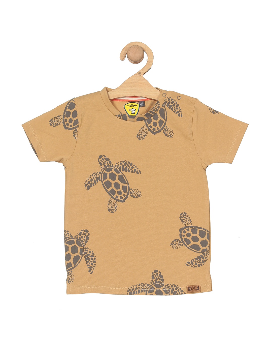 

Lil Lollipop Kids Conversational Printed Pure Cotton T-shirt, Brown