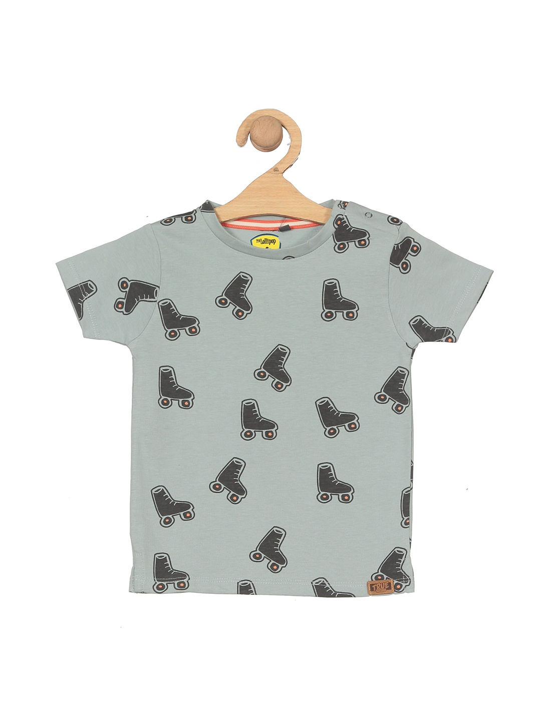 

Lil Lollipop Kids Printed Pure Cotton T-shirt, Green