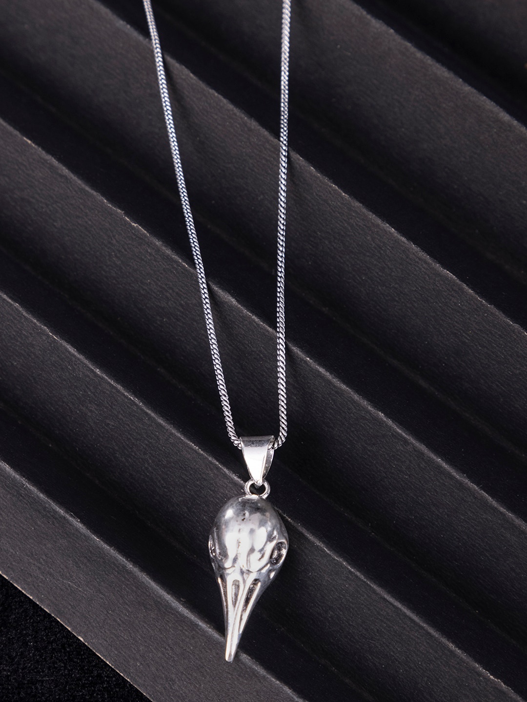 

Studio One Love Brass-Plated Contemporary Pendant With Chain, Silver