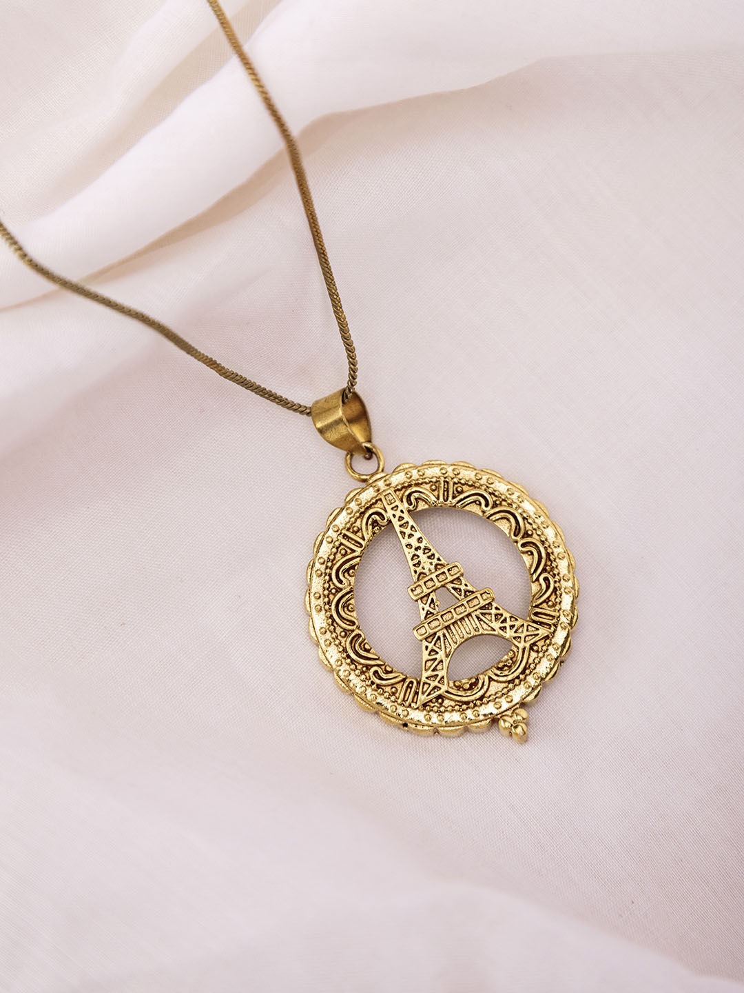 

Studio One Love Brass-Plated Contemporary Pendant With Chain, Gold