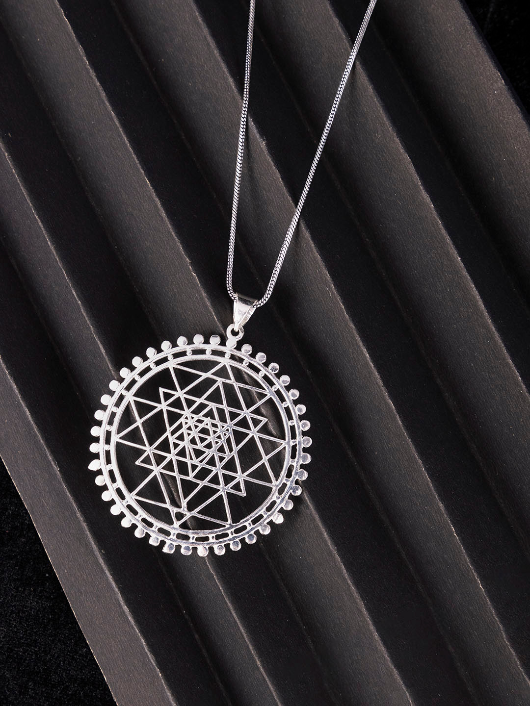 

Studio One Love Brass-Plated Contemporary Pendant With Chain, Silver