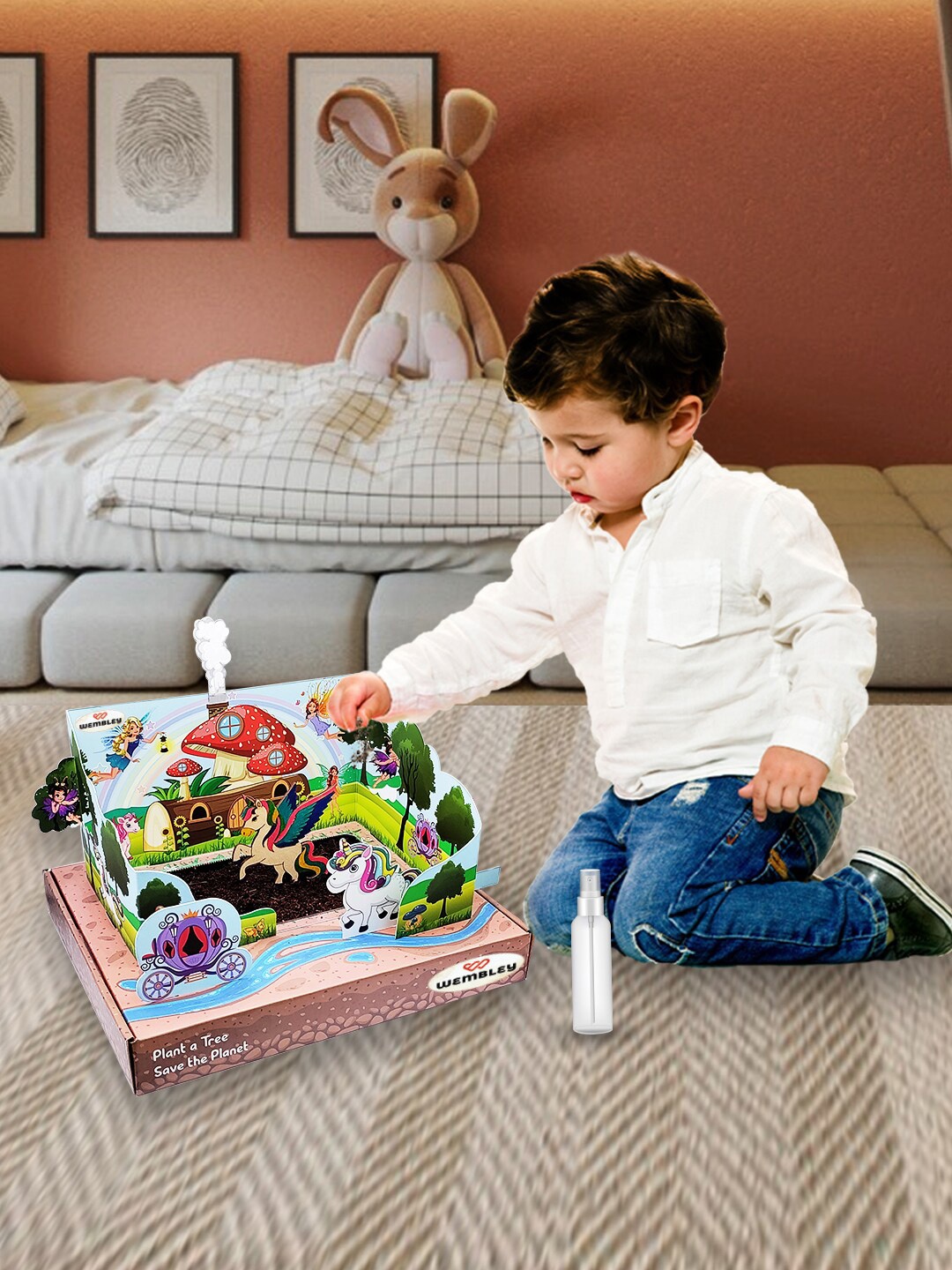 

WEMBLEY Magic Garden Home Mini Moving Animals Gift, Green