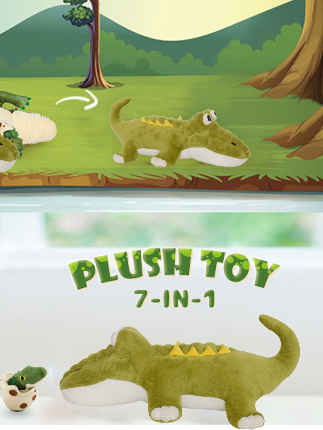 

Mirada Stuffed Crocodile Soft Toy, Green