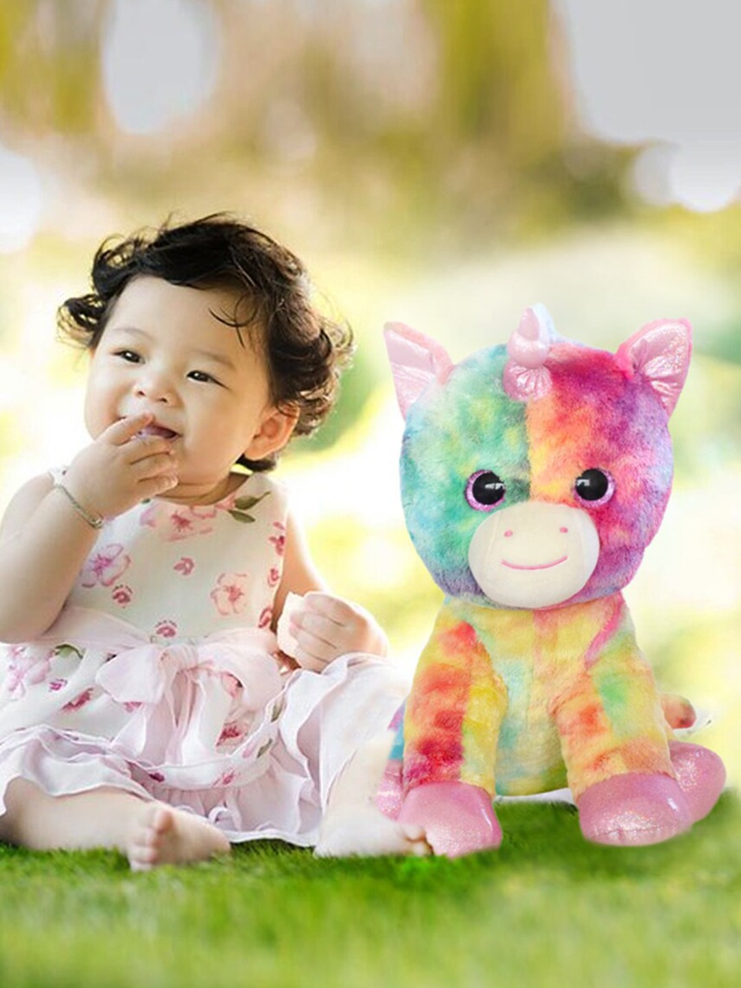 

Mirada Tie Dye Unicorn Non-Allergic Soft Toy, Pink