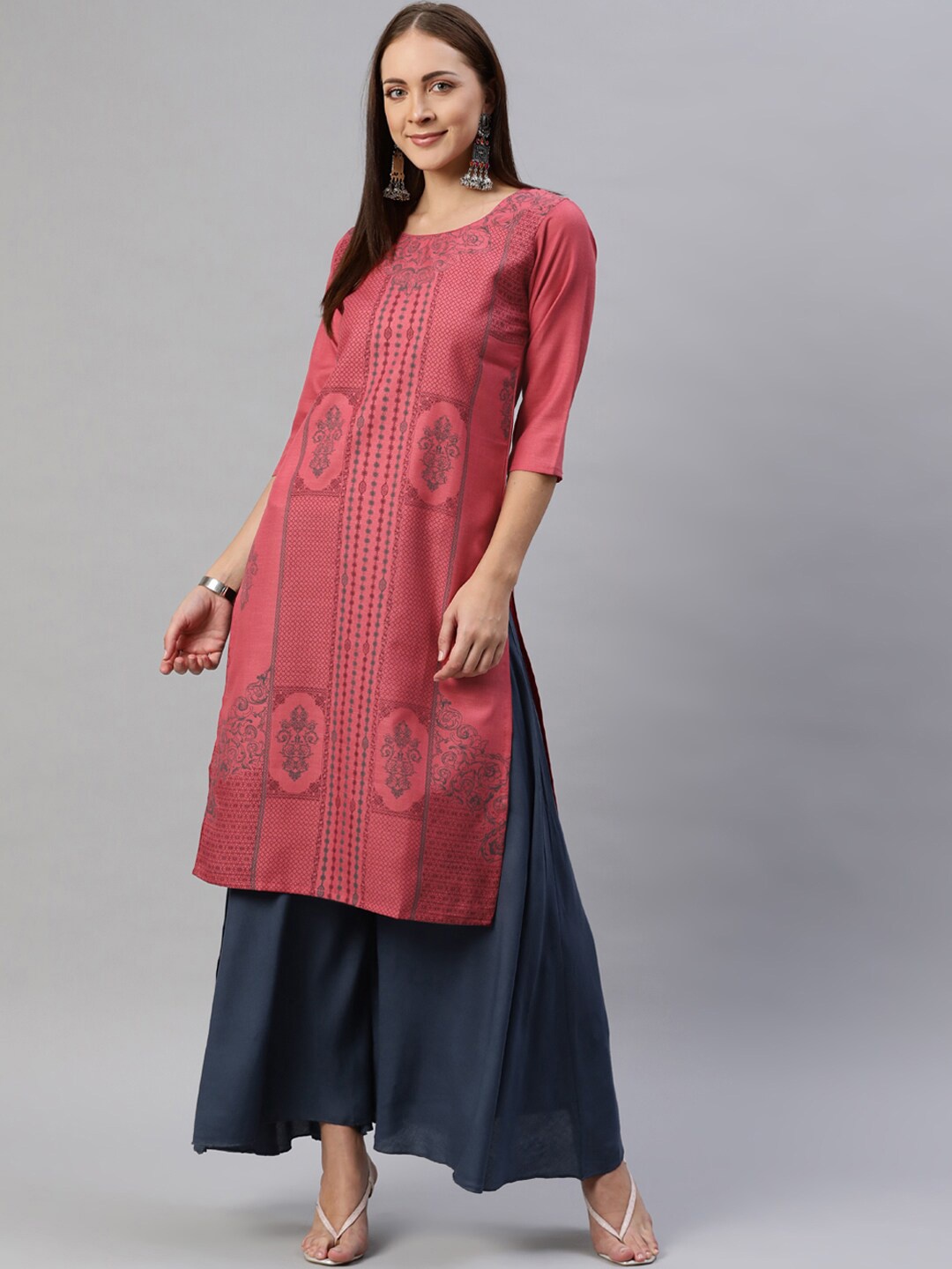 

BAESD Ethnic Motifs Printed Cotton Kurta, Red