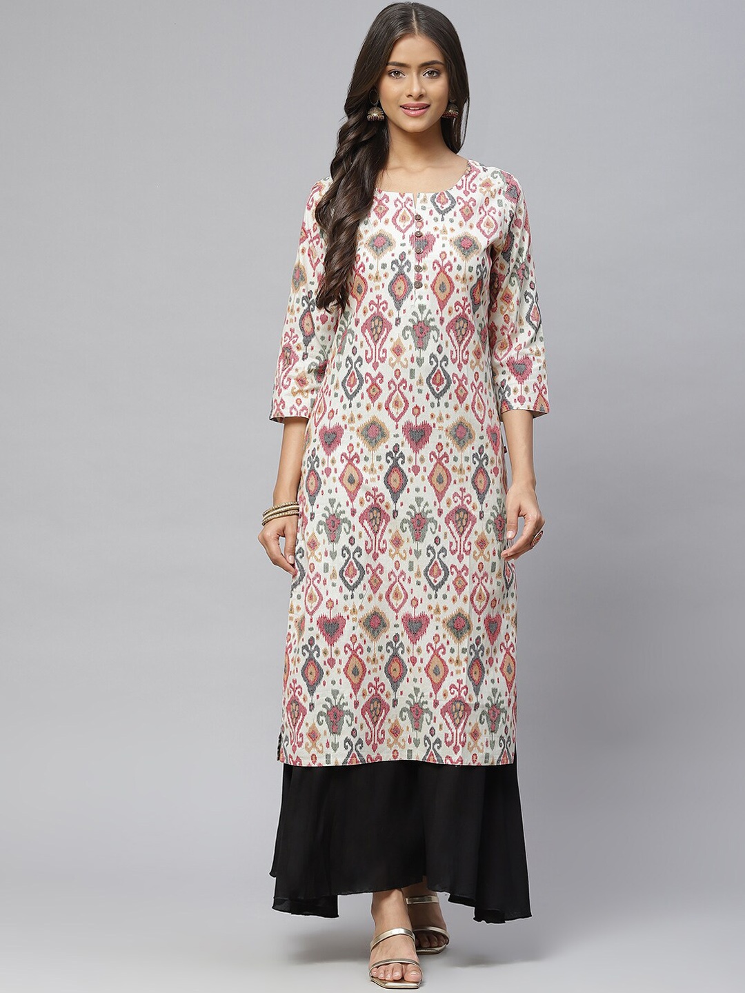 

BAESD Ethnic Motifs Printed Cotton Kurta, White