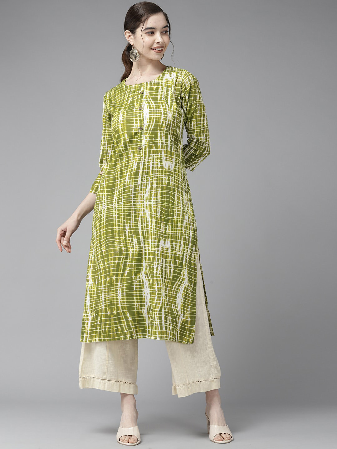 

BAESD Abstract Printed Cotton Kurta, Sea green
