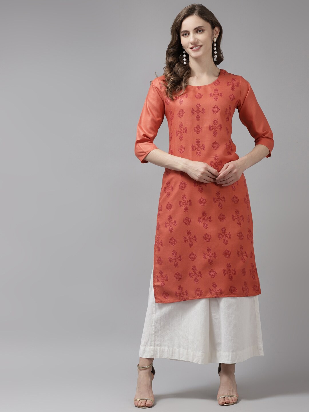 

BAESD Ethnic Motifs Printed Cotton Kurta, Orange