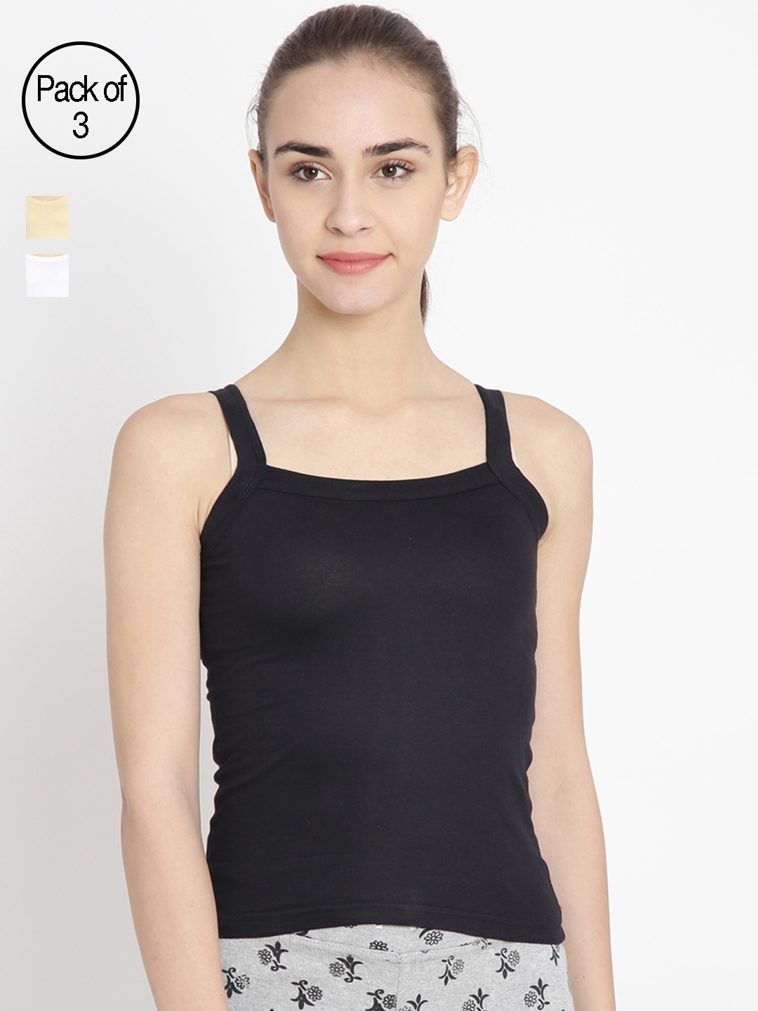 

Leading Lady Pack of 3 Camisoles LLCAMY-3, Black