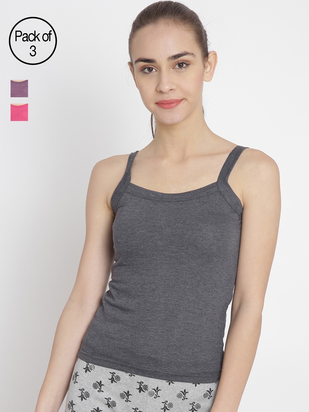 

Leading Lady Pack of 3 Camisoles LLDC-51, Purple