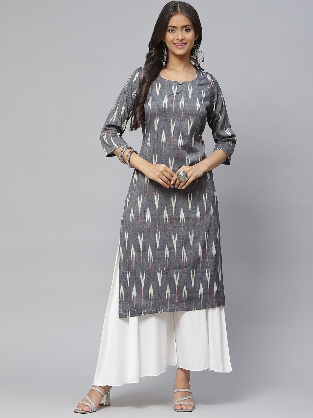 

BAESD Abstract Printed Cotton Kurta, Grey