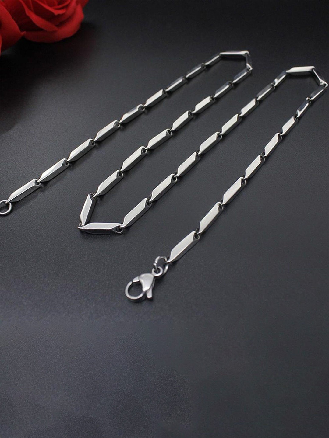 

MEENAZ Men Silver-Plated Stainless Steel Chain