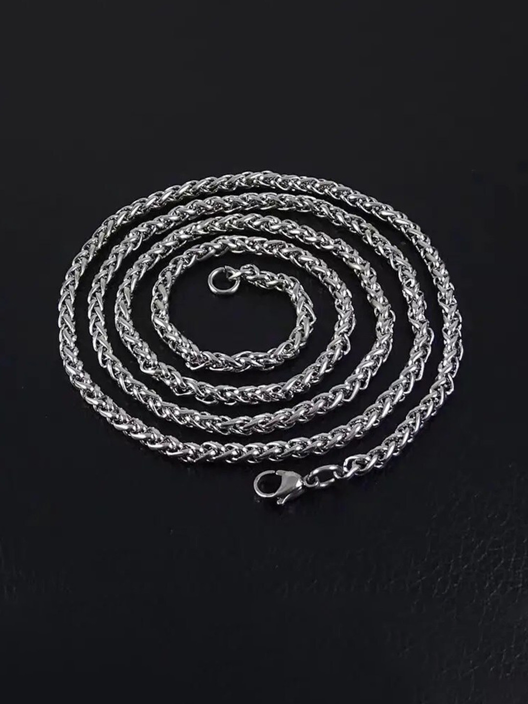 

MEENAZ Men Silver-Plated Stainless Steel Chain