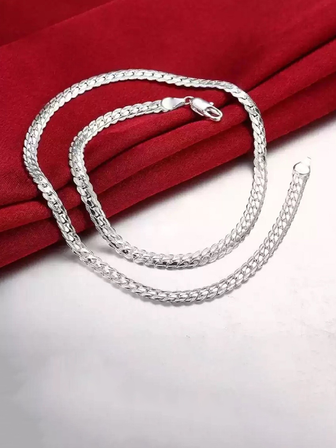 

MEENAZ Men Silver-Plated Stainless Steel Chain