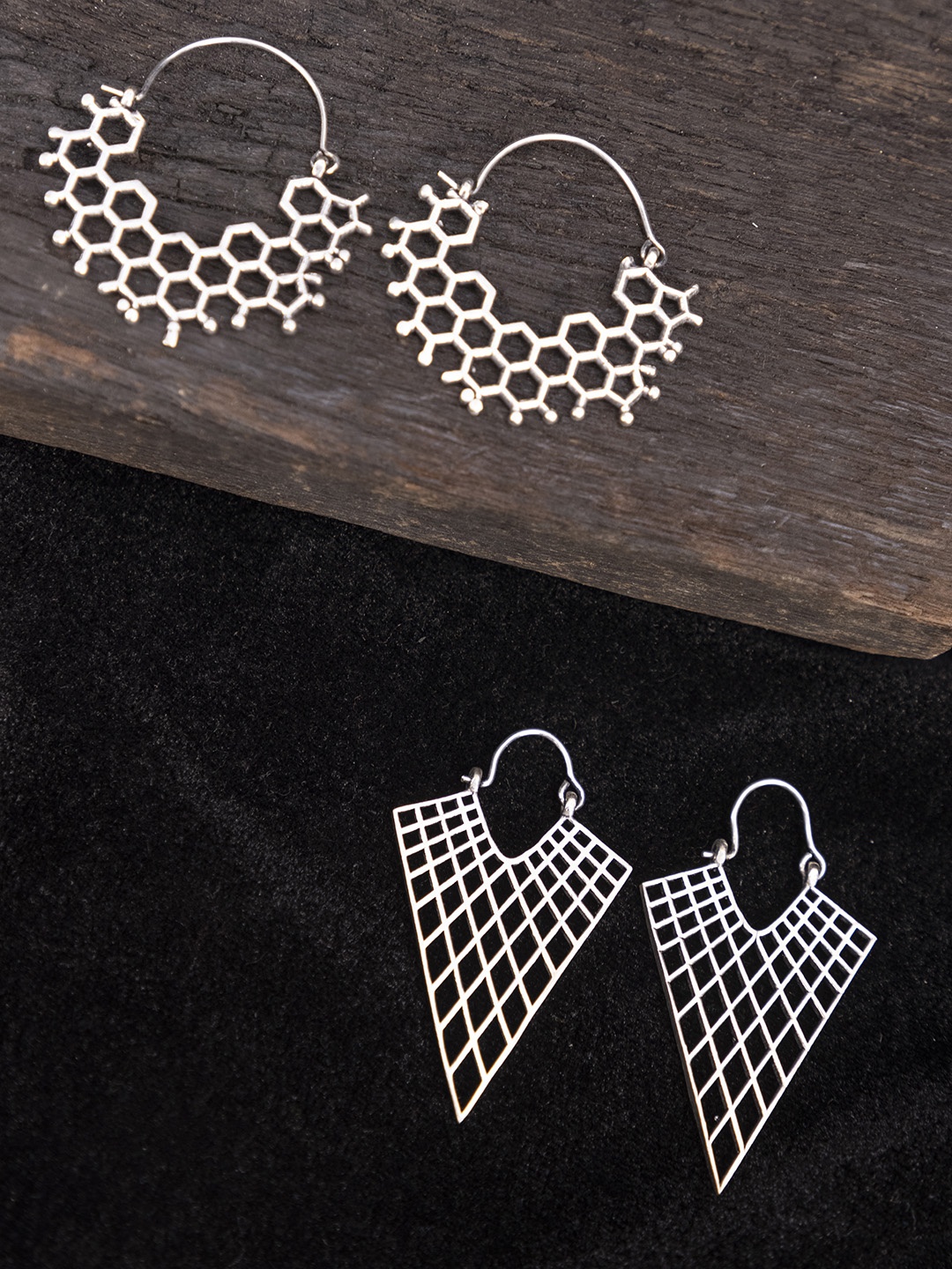 

Studio One Love Set of 2 Contemporary Hoop Earrings, Silver