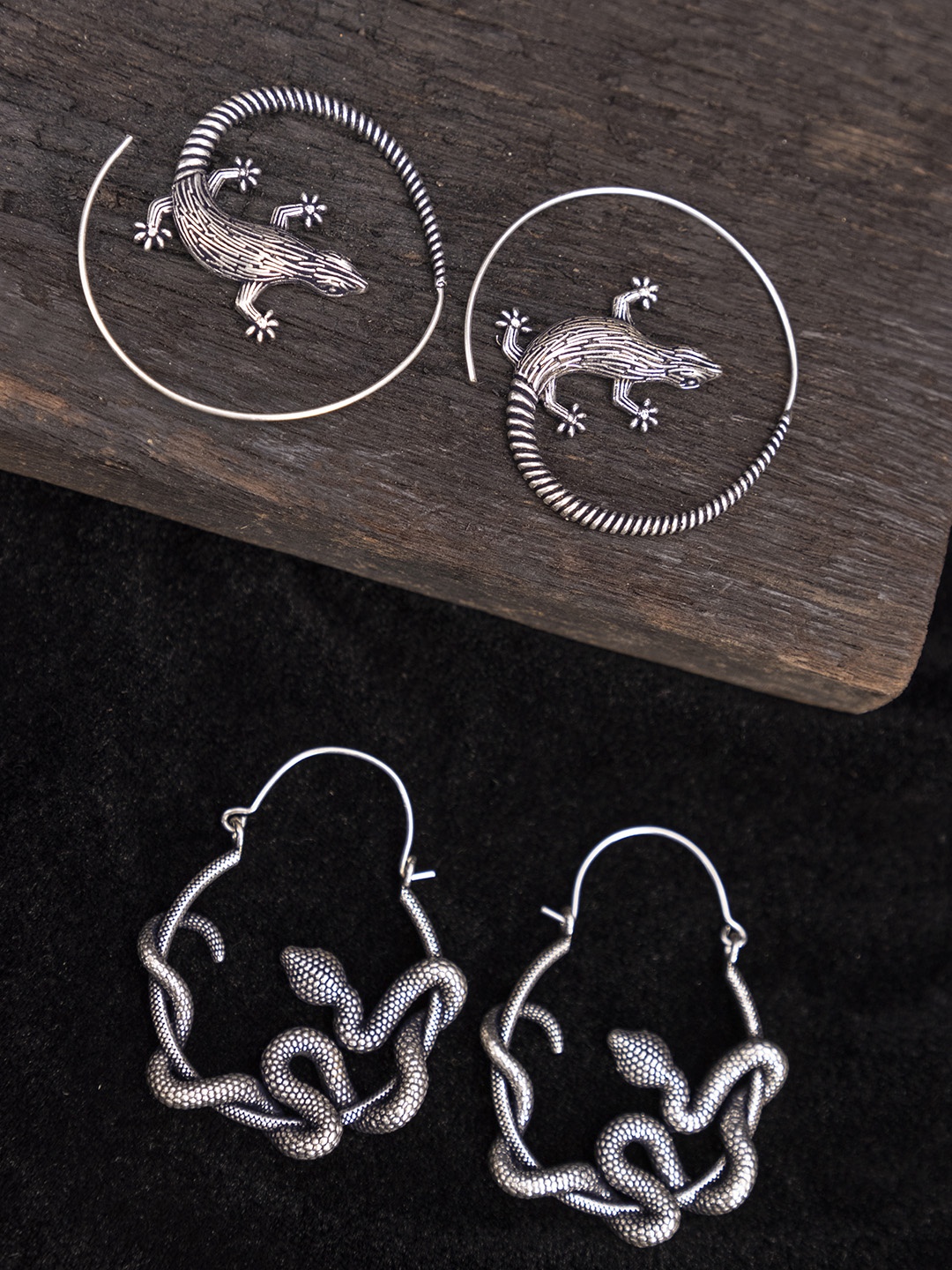 

Studio One Love Pack Of 2 Brass-Plated Contemporary Drop Earrings, Silver