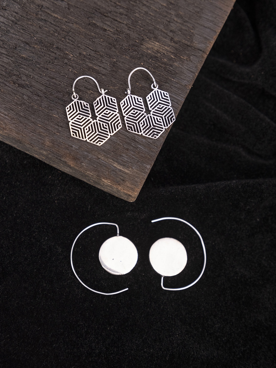 

Studio One Love Set Of 2 Contemporary Drop Earrings, Silver