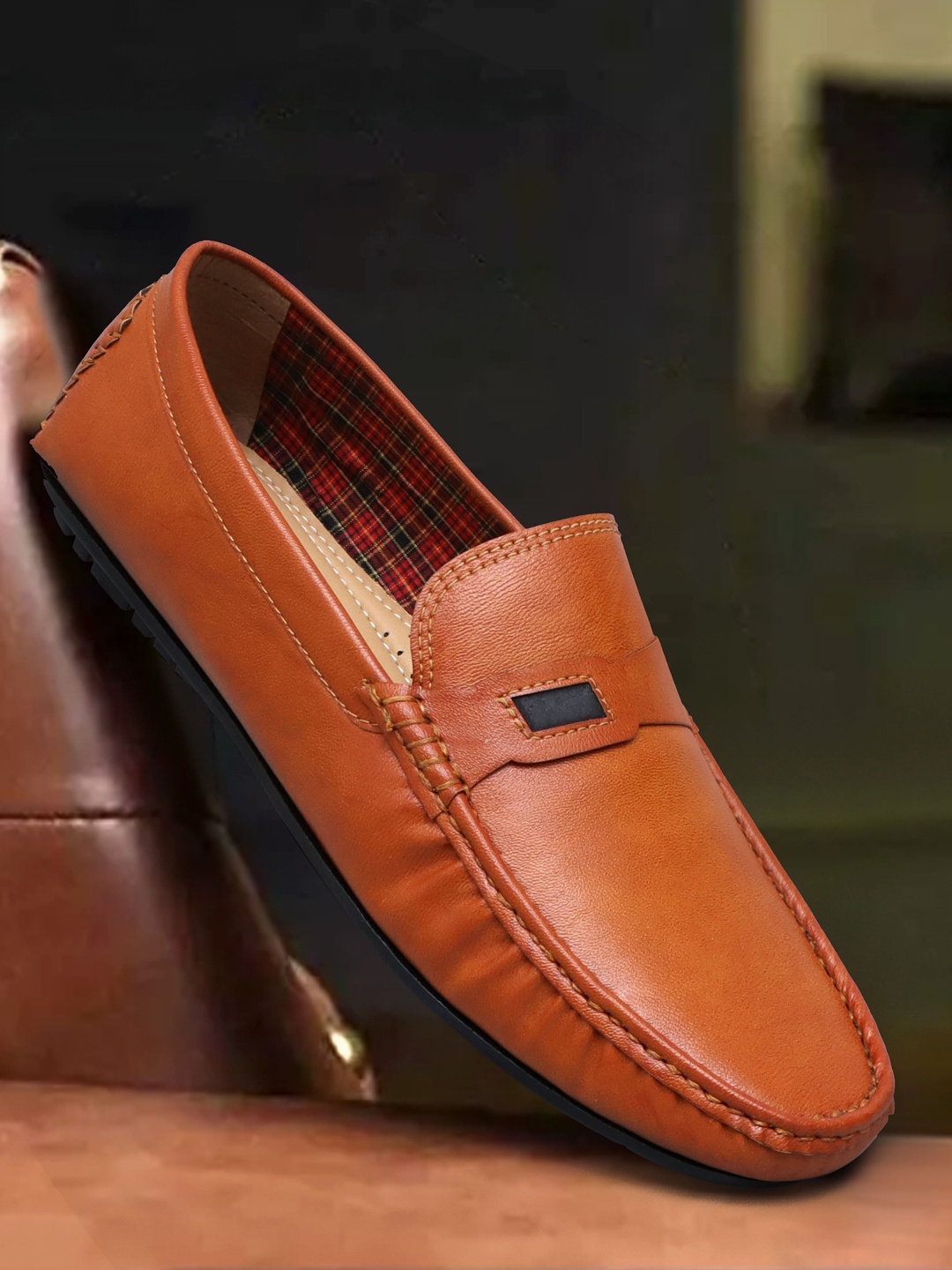 

Mast & Harbour Men Tan Brown Lightweight Penny Loafers