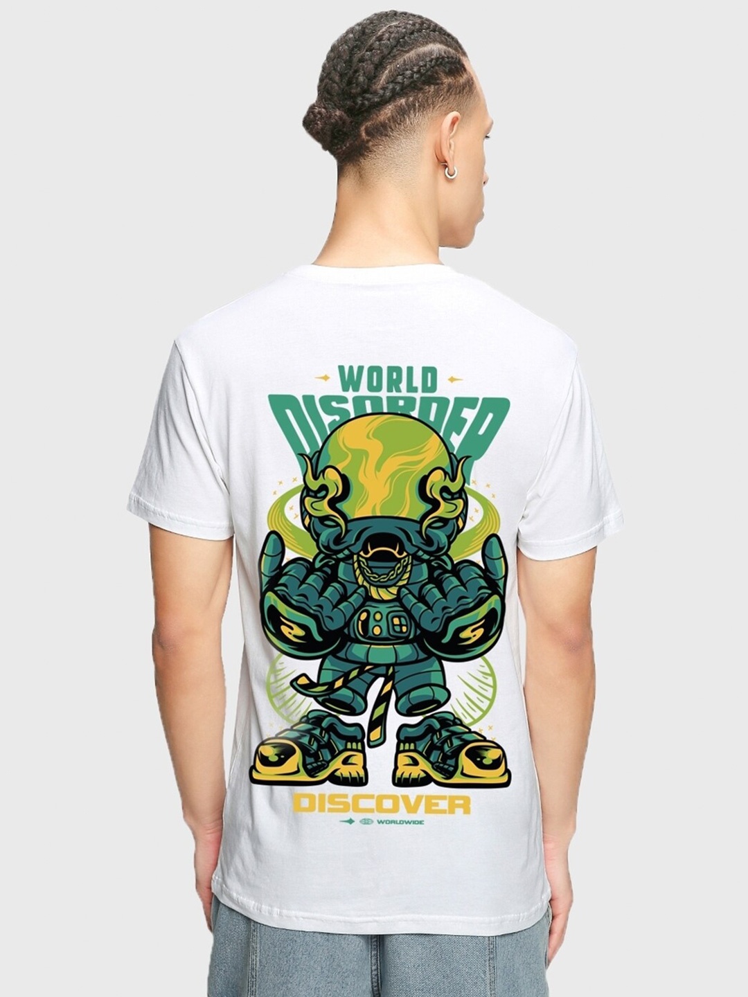 

Bewakoof White Graphic Printed Cotton T-Shirt