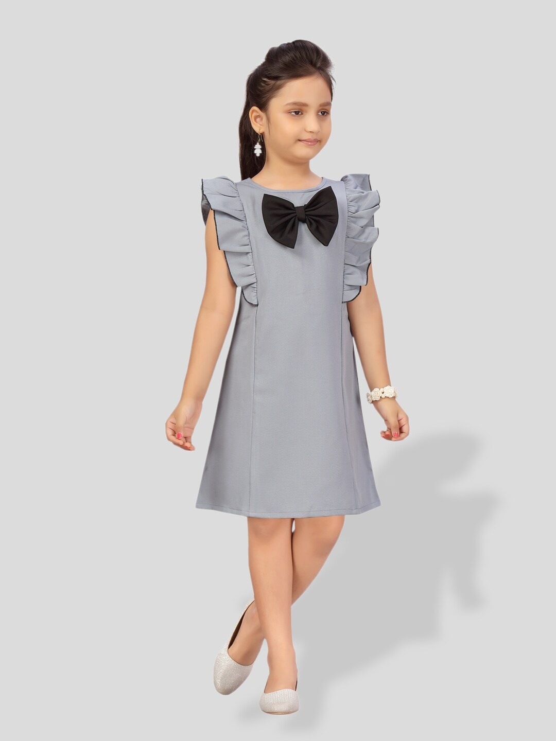 

BAESD Girls Flutter Sleeve Sheath Dress, Grey
