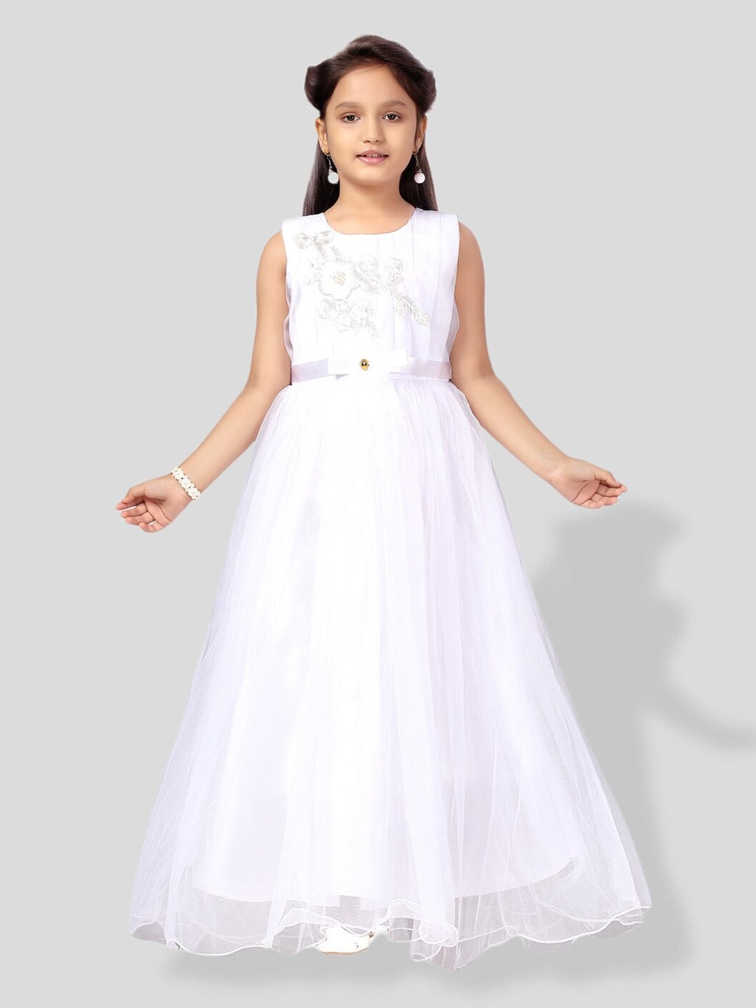 

BAESD Girls Net Maxi Dress, White