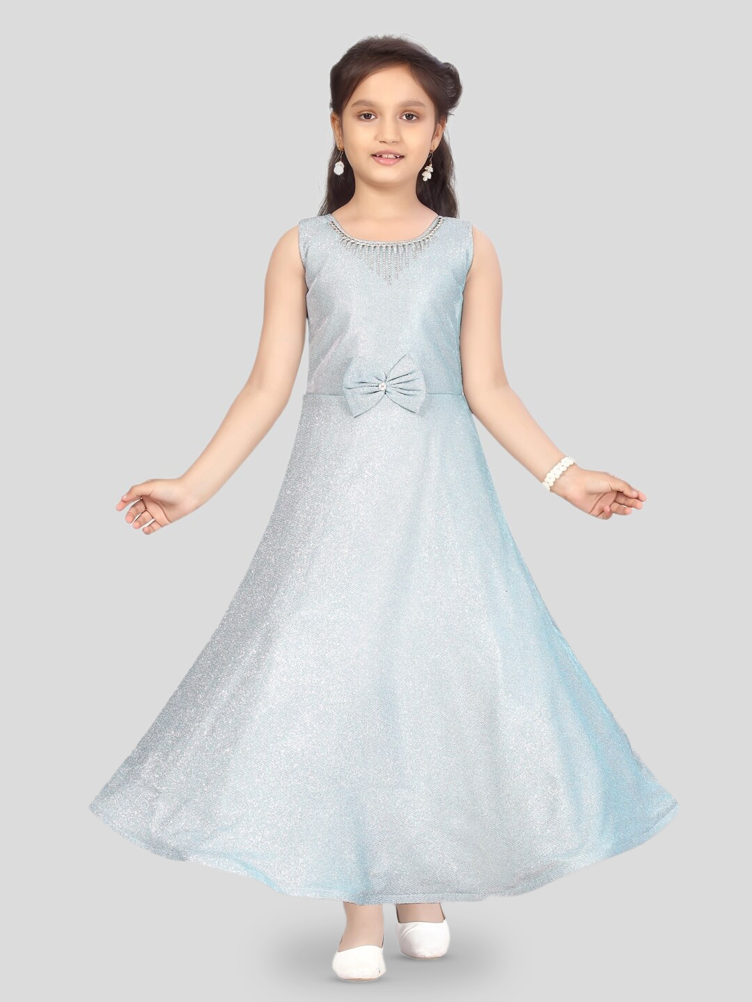 

BAESD Girls Net Maxi Fit & Flare Dress, Turquoise blue