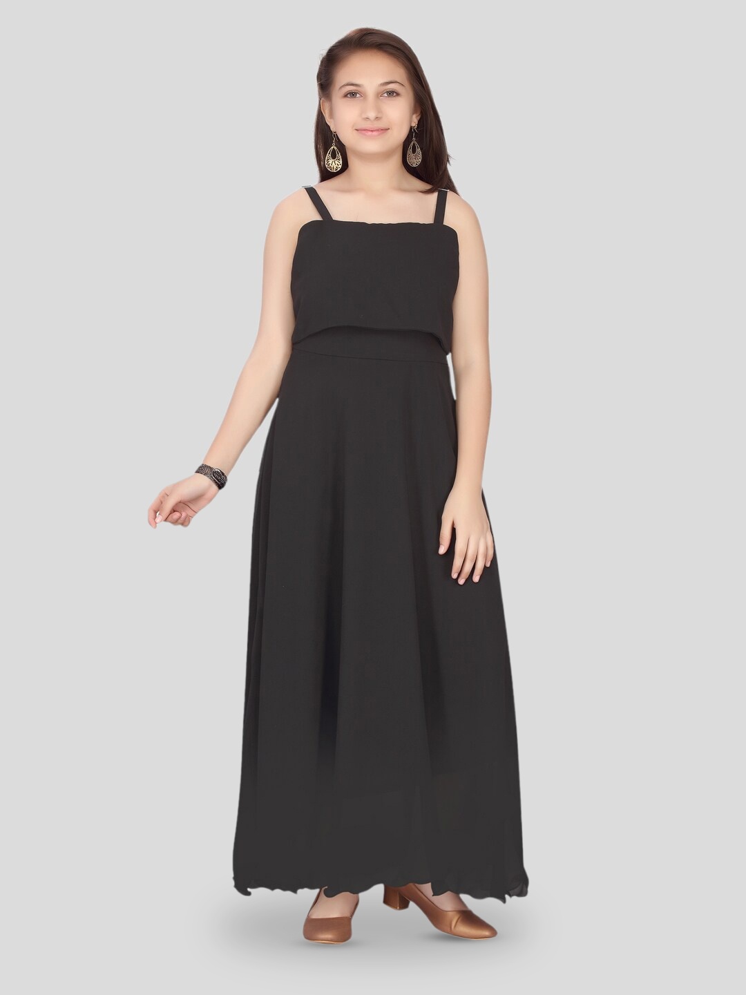 

BAESD Girls Georgette Maxi Dress, Black