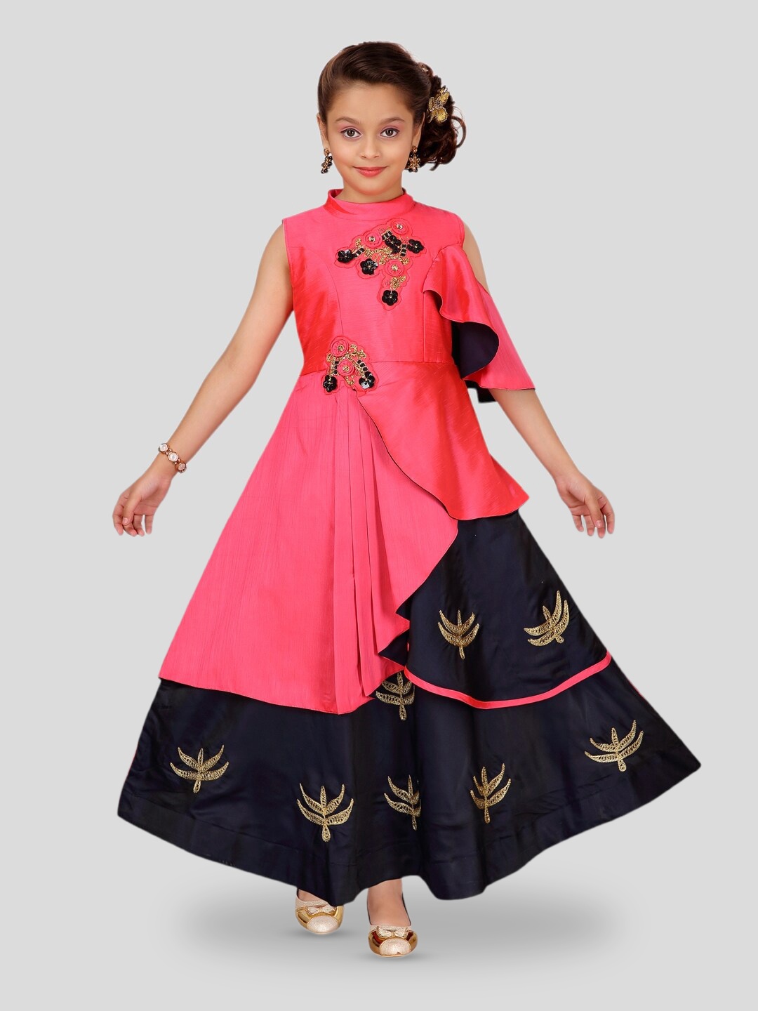 

BAESD Girls Floral Maxi Ethnic Dress, Red