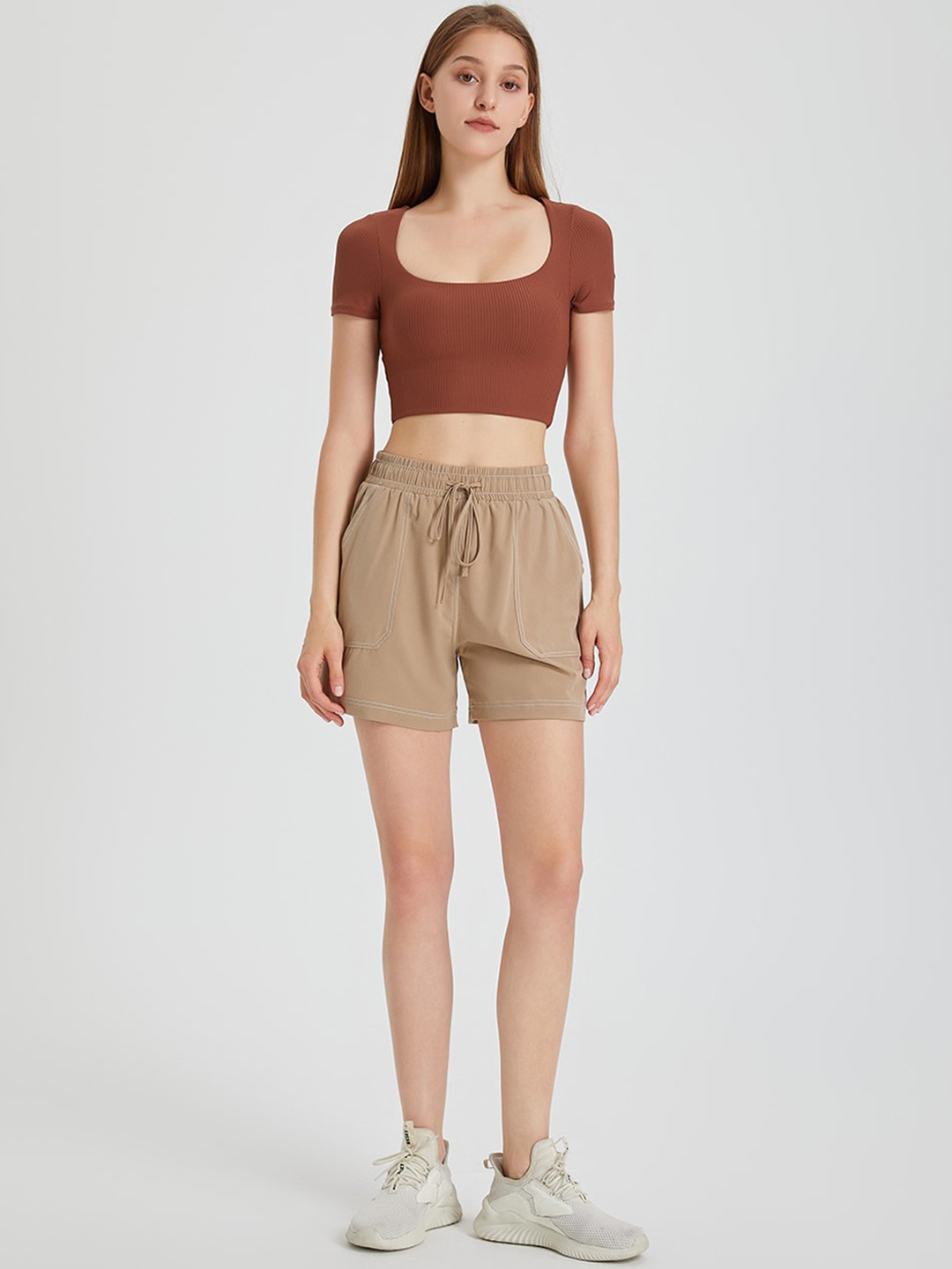 

JC Collection Women Antimicrobial Casual Shorts, Khaki