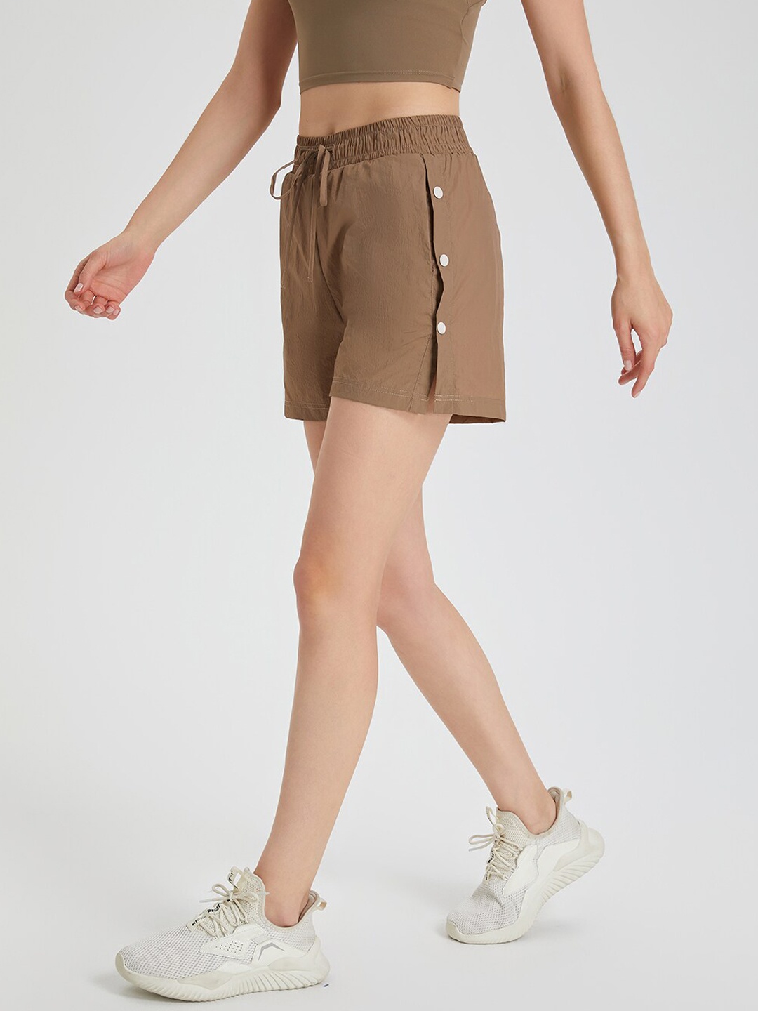 

JC Collection Women Regular Fit Mid-Rise Antimicrobial Shorts, Brown