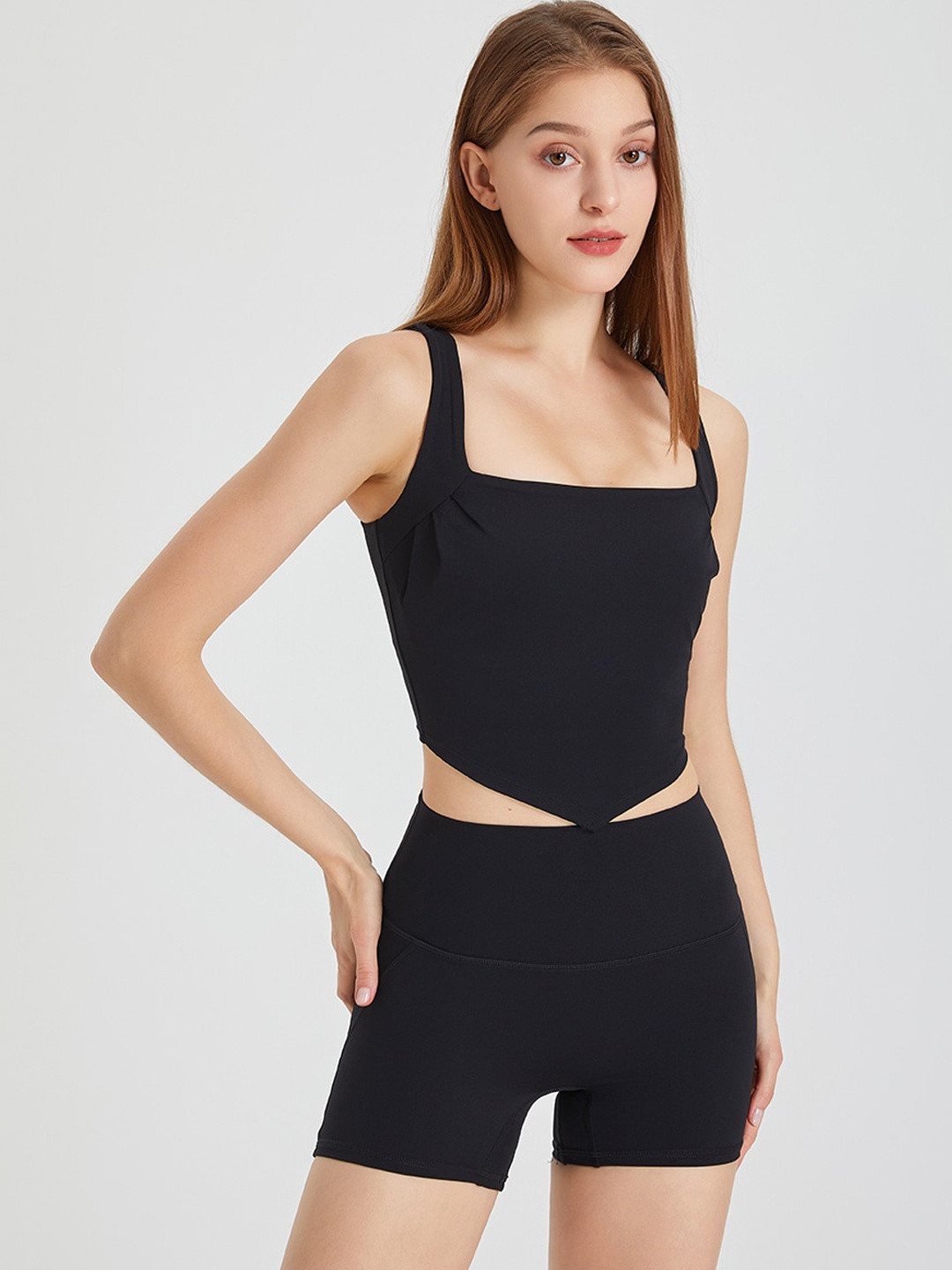 

JC Collection Women Slim Fit High-Rise Rapid Dry Sports Shorts, Black