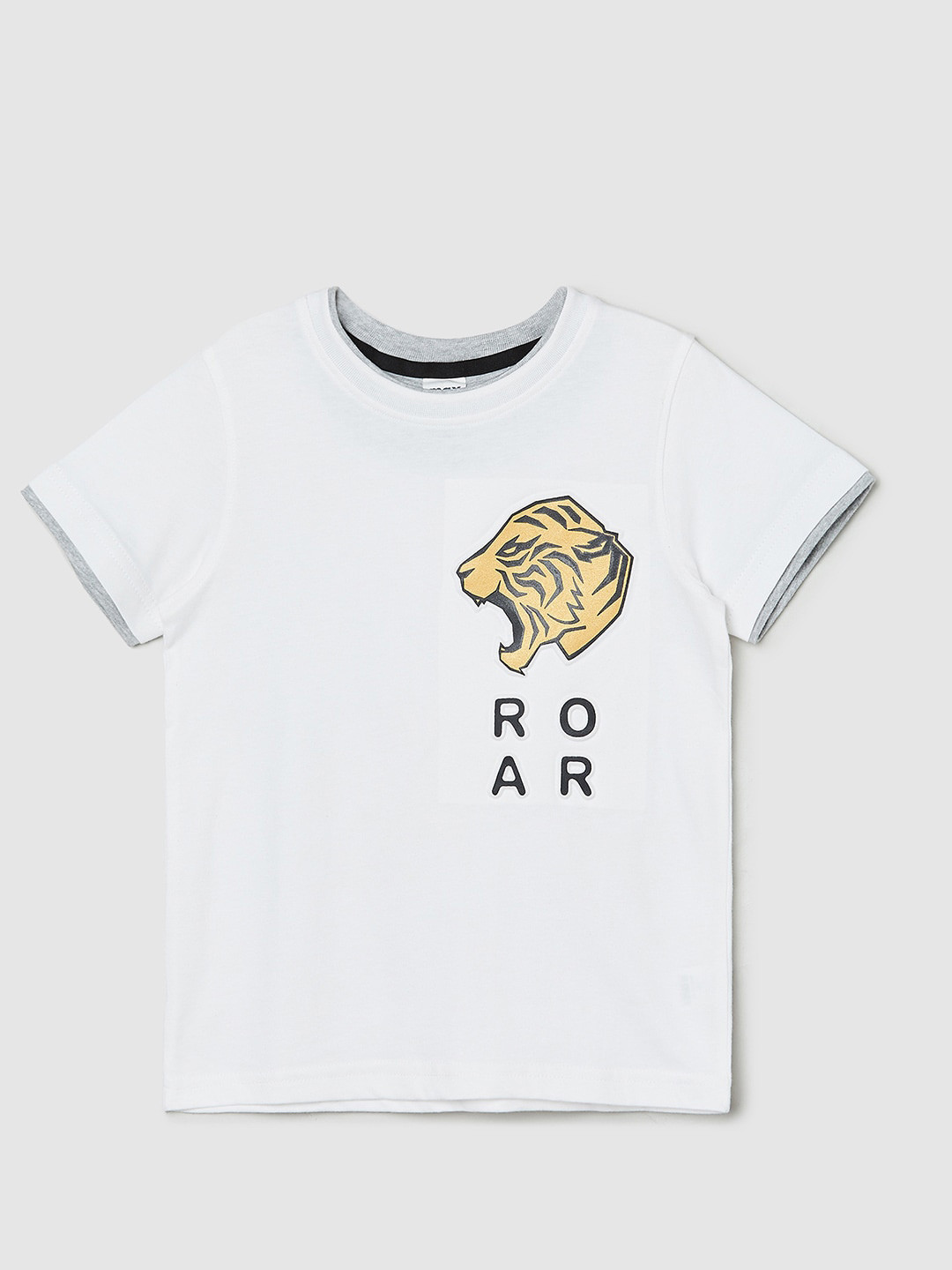 

max Boys Graphc Printed Pure Cotton T-shirt, White