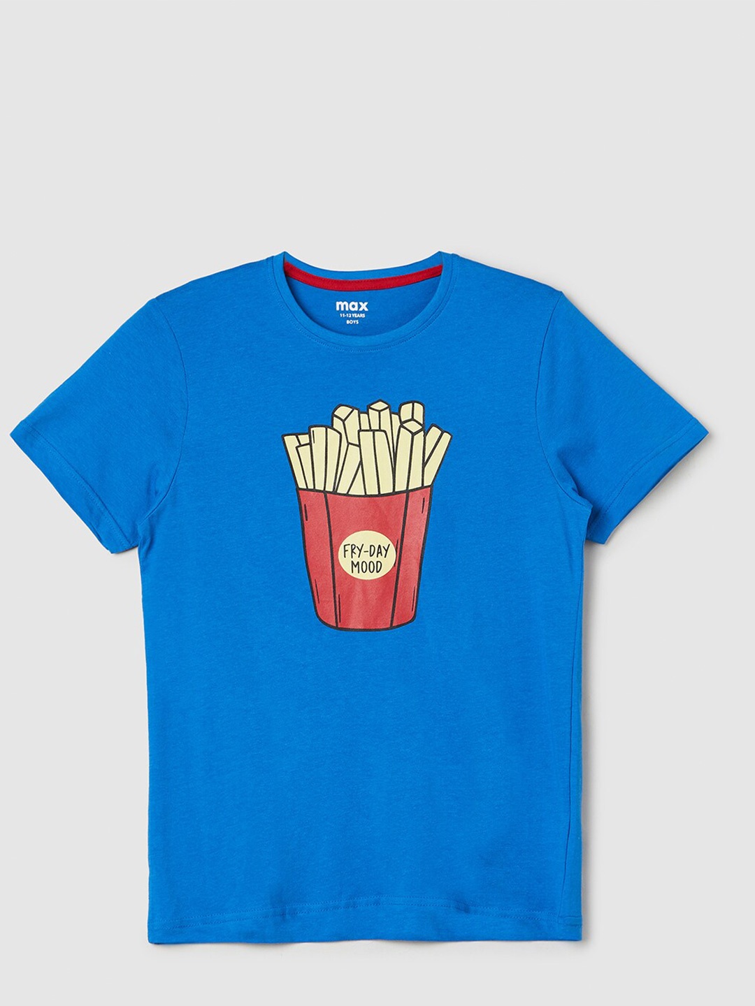 

max Boys Graphic Printed Pure Cotton T-shirt, Blue