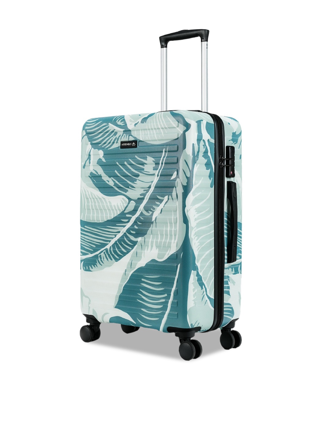 

Assembly Tropical Printed Hard-Sided Medium Trolley Suitcase, Green