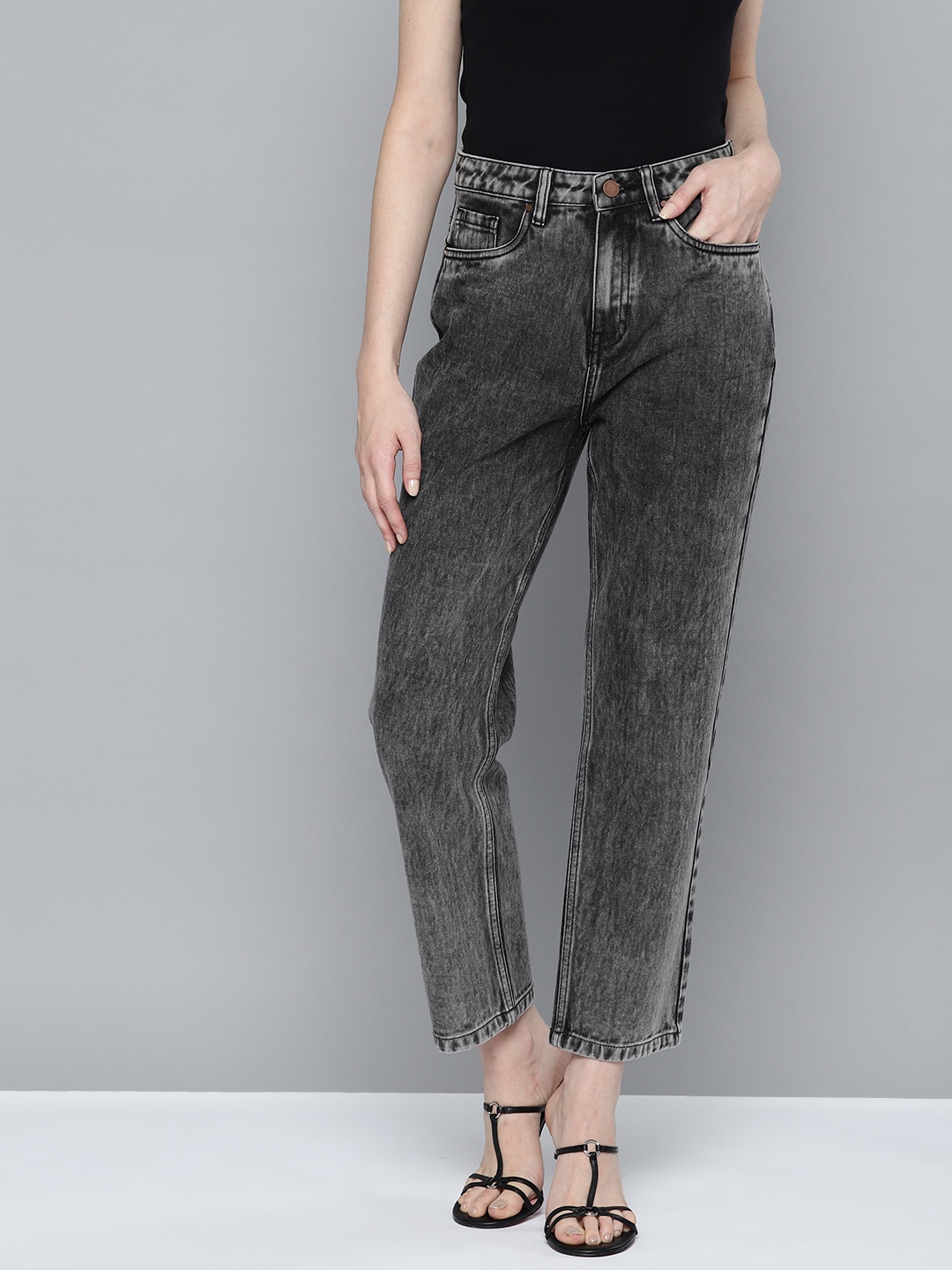 

Chemistry Women Straight Fit High-Rise Light Fade Jeans, Grey