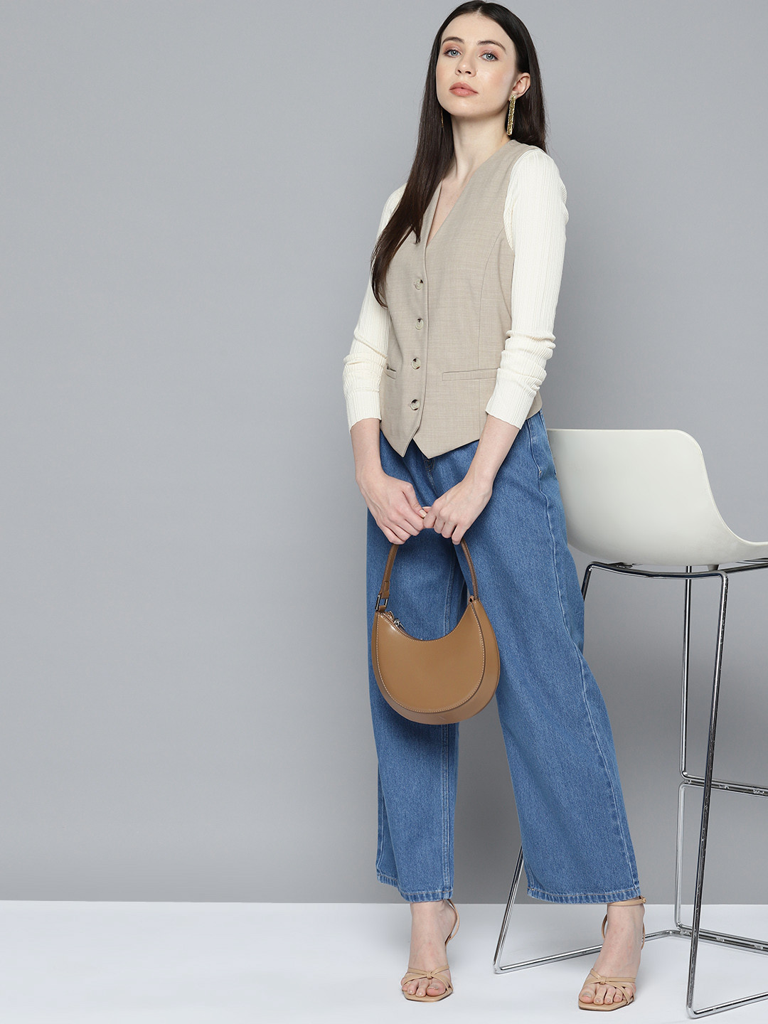 

Chemistry Women Relaxed Fit Cotton High-Rise Jeans, Blue