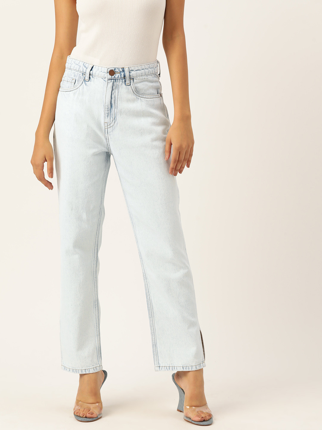 

DressBerry Women Straight Fit High-Rise Jeans, Blue