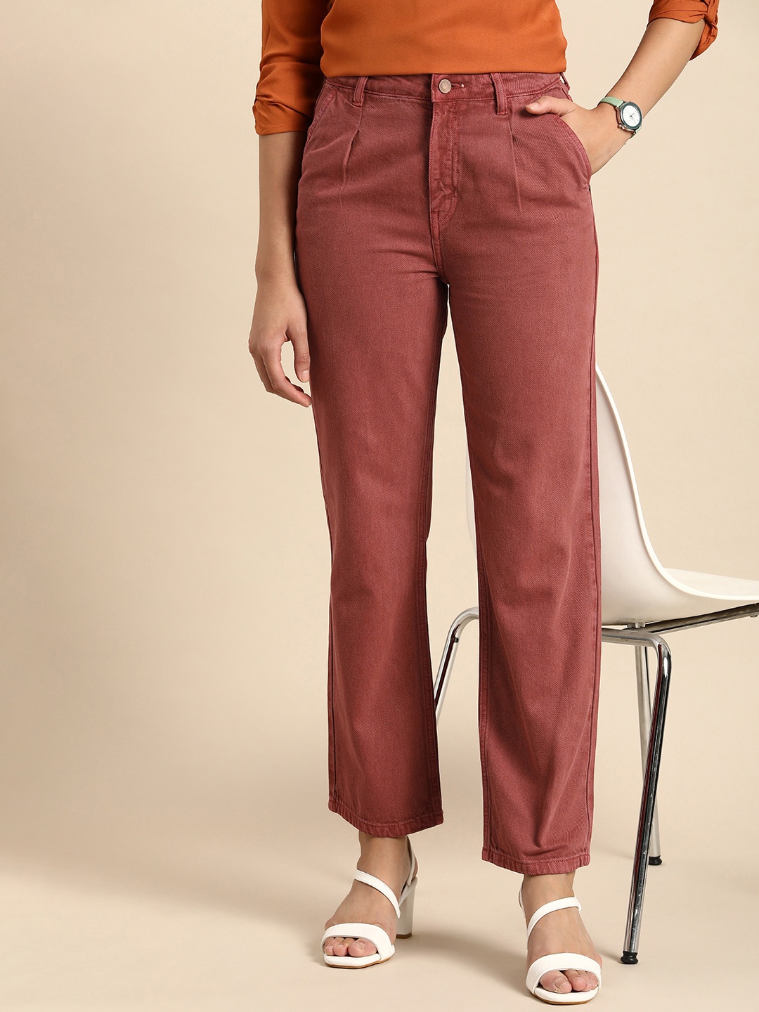 

all about you Women High-Rise Coloured Jeans, Brown