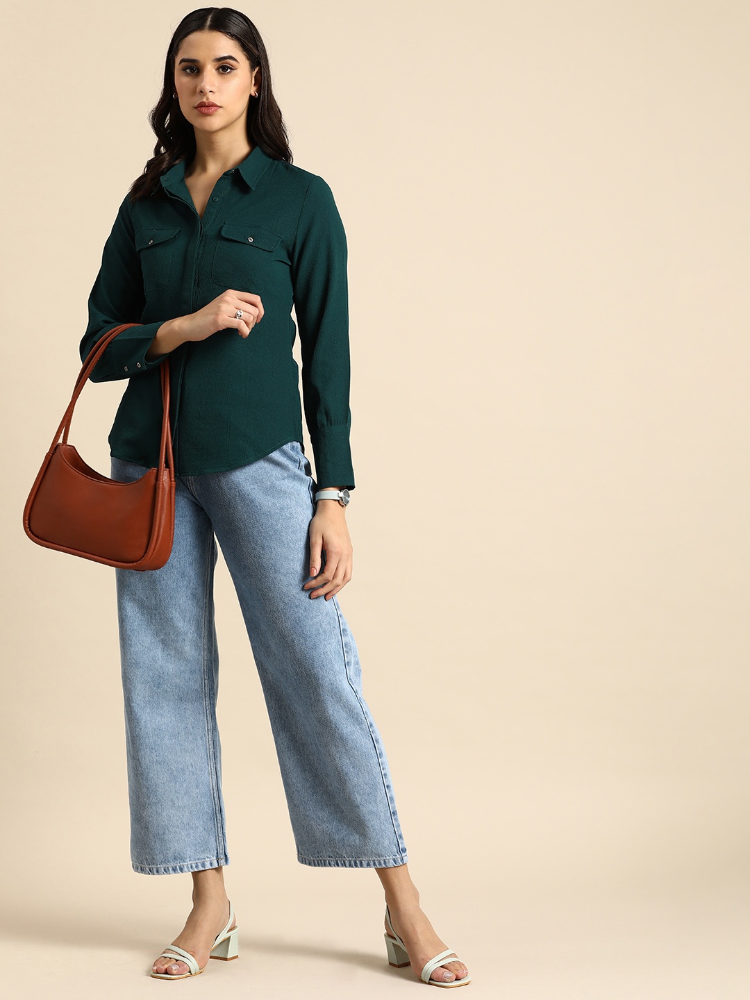 

all about you Women Cotton Relaxed Fit High-Rise Jeans, Blue