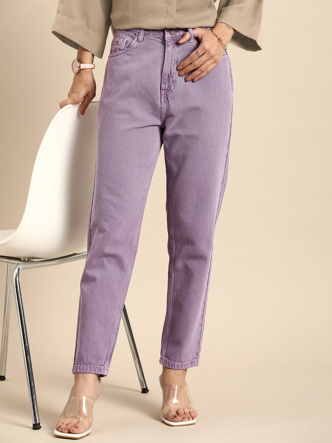 

all about you Women High-Rise Coloured Jeans, Purple