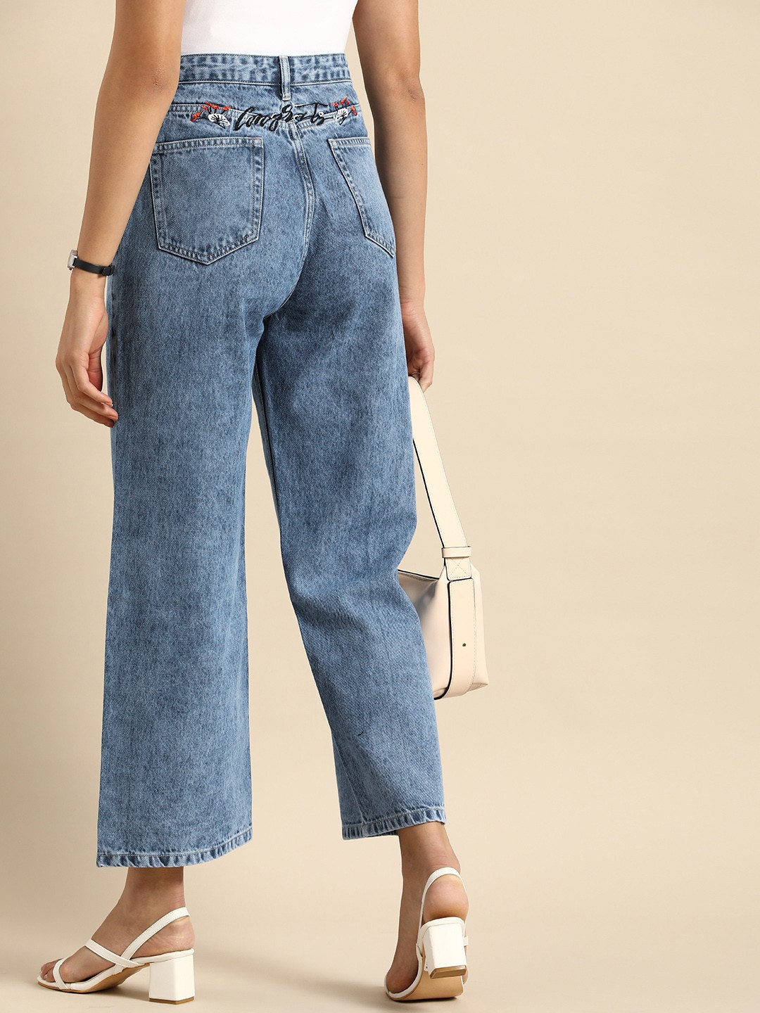 

all about you Women Cotton Relaxed Fit High-Rise Light Fade Jeans, Blue