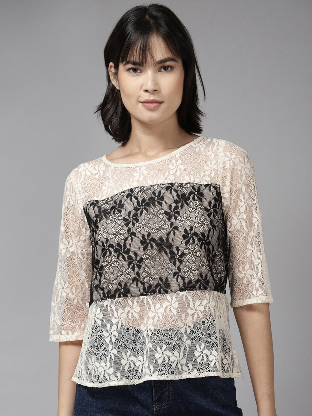 

BAESD Semi Sheer Regular Top, Black