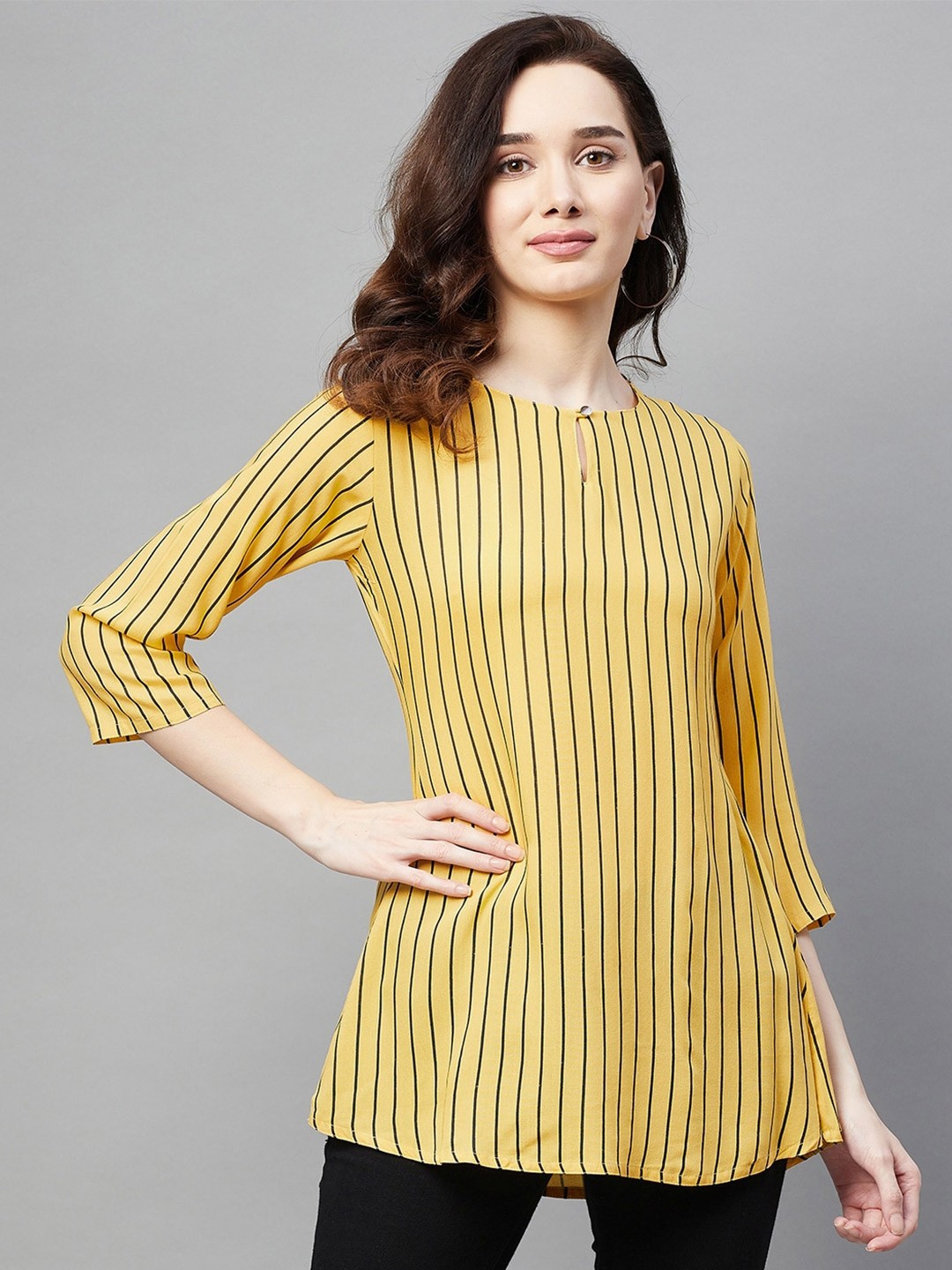 

BAESD Striped Cotton Top, Yellow