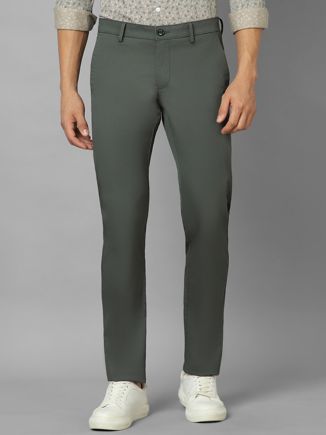 

Allen Solly Men Slim Fit Mid-Rise Woven Trousers, Green