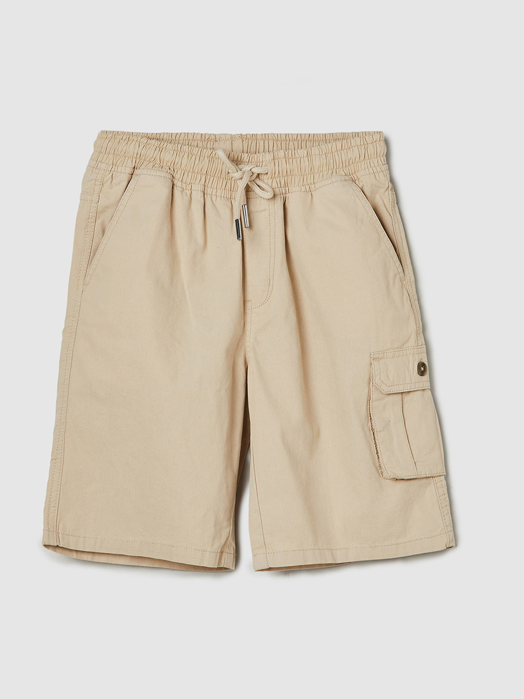 

max Boys Mid-Rise Casual Cotton Shorts, Beige